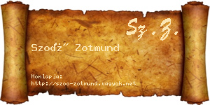 Szoó Zotmund névjegykártya